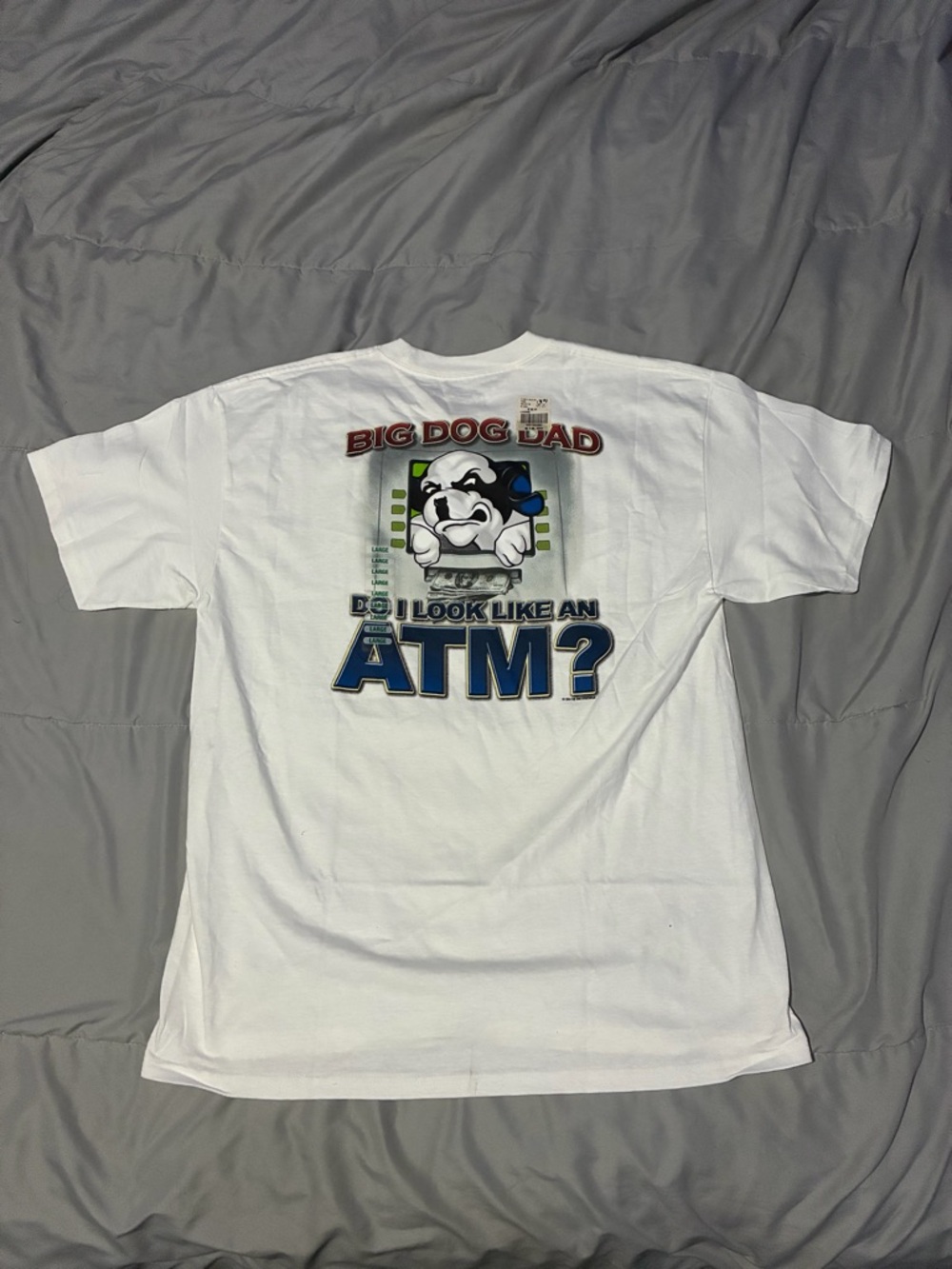 Big Dogs White Short Sleeve Tee with Multicolor Graphic